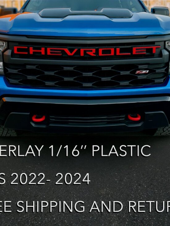 Advanced Trims Other - Overlay Grill Letters Inserts 2022 2023 2024 Silverado Red NOT VINYL